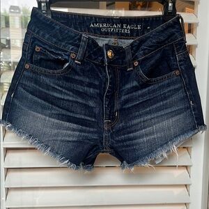 American Eagle Outfitters Blue Jean Shorts Distressed Cut-Offs